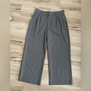 A&F hi rise grey wide leg trouser - large